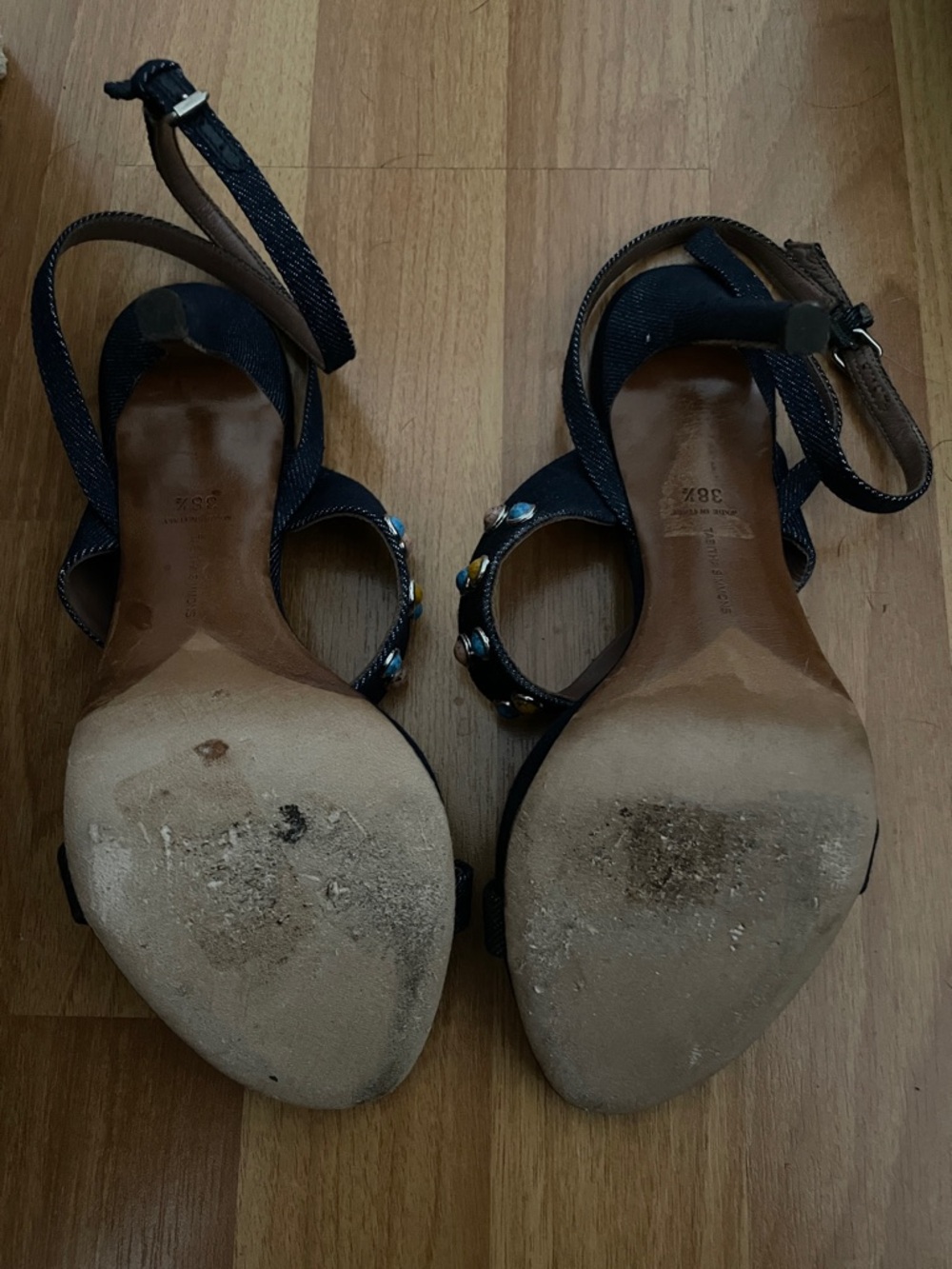 Tabitha Simmons, Studded denim heels, 38.5 (US 7.5) - Picture 5 of 5
